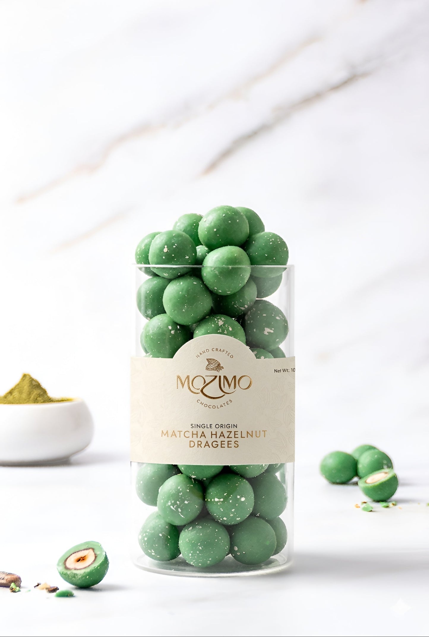 Matcha Hazelnut Dragees 100gm